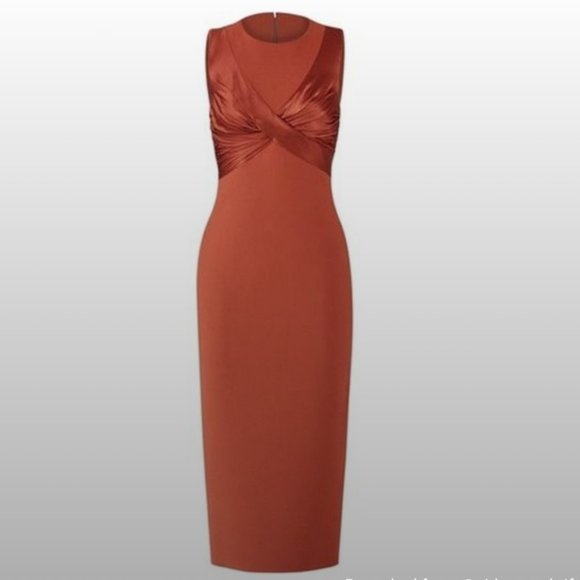 Cinq a Sept Adelise Sheath Midi Dress Rust Size 00 - Picture 2 of 8